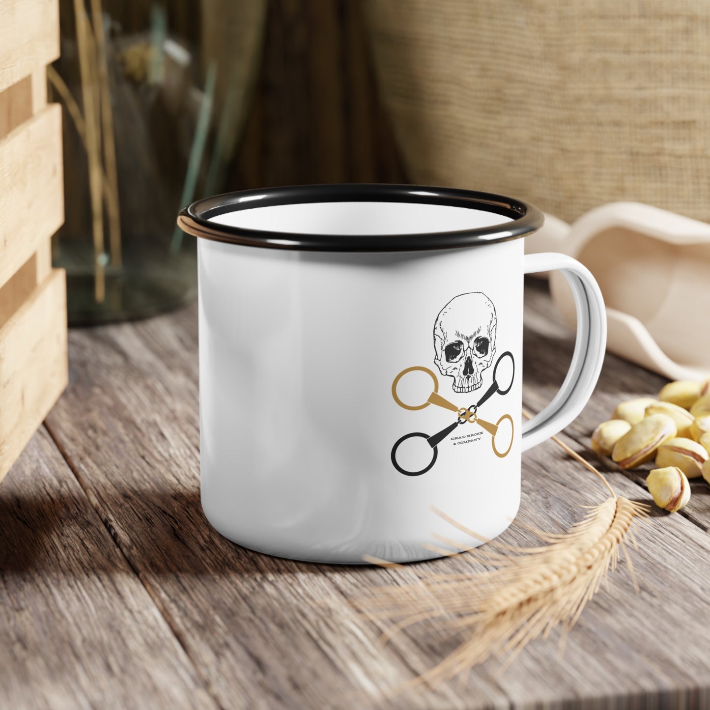 Skull and crossbits-Enamel Camp Cup