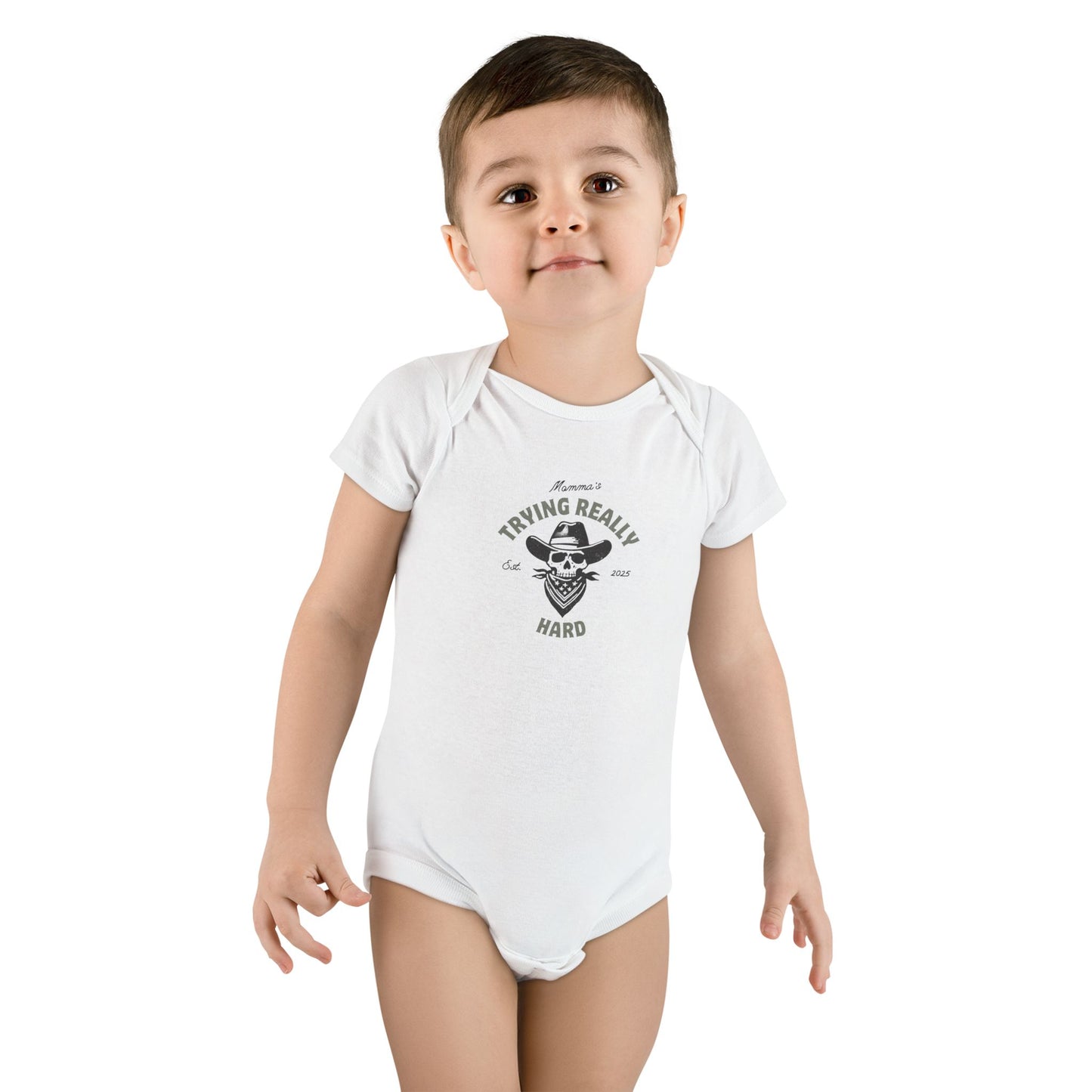 Mommas trying est 2025-Baby Short Sleeve Onesie®