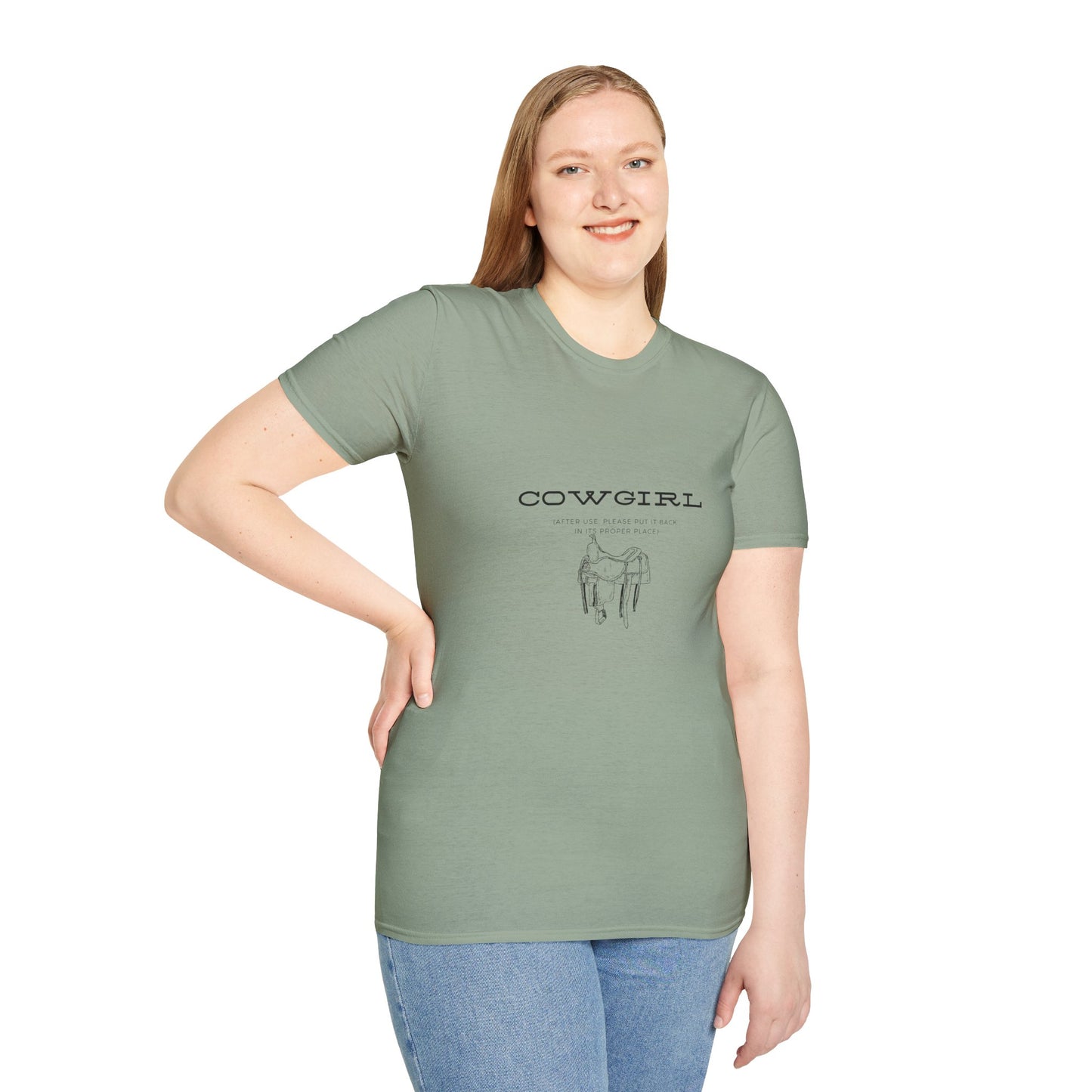 Return cowgirl after use-Unisex Softstyle T-Shirt