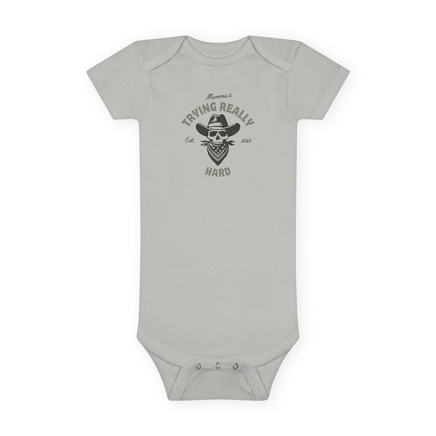 Mommas trying est 2025-Baby Short Sleeve Onesie®