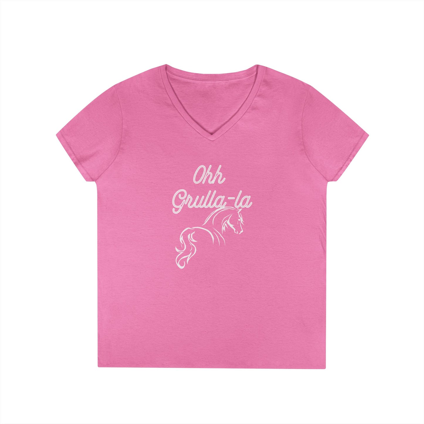 Oh grulla la-Ladies' V-Neck T-Shirt