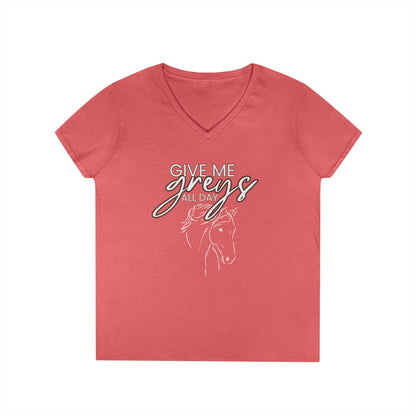 Give me greys-Ladies' V-Neck T-Shirt