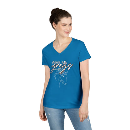 Give me greys-Ladies' V-Neck T-Shirt