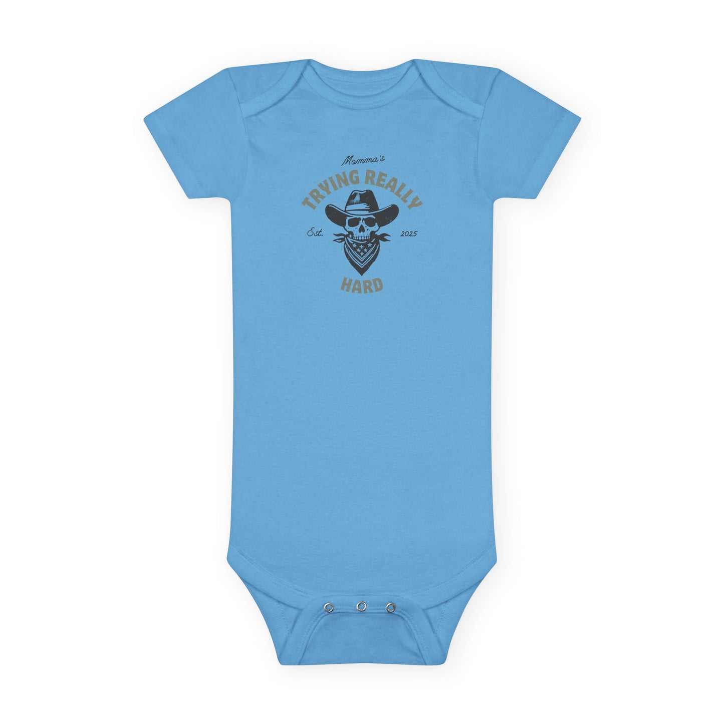 Mommas trying est 2025-Baby Short Sleeve Onesie®