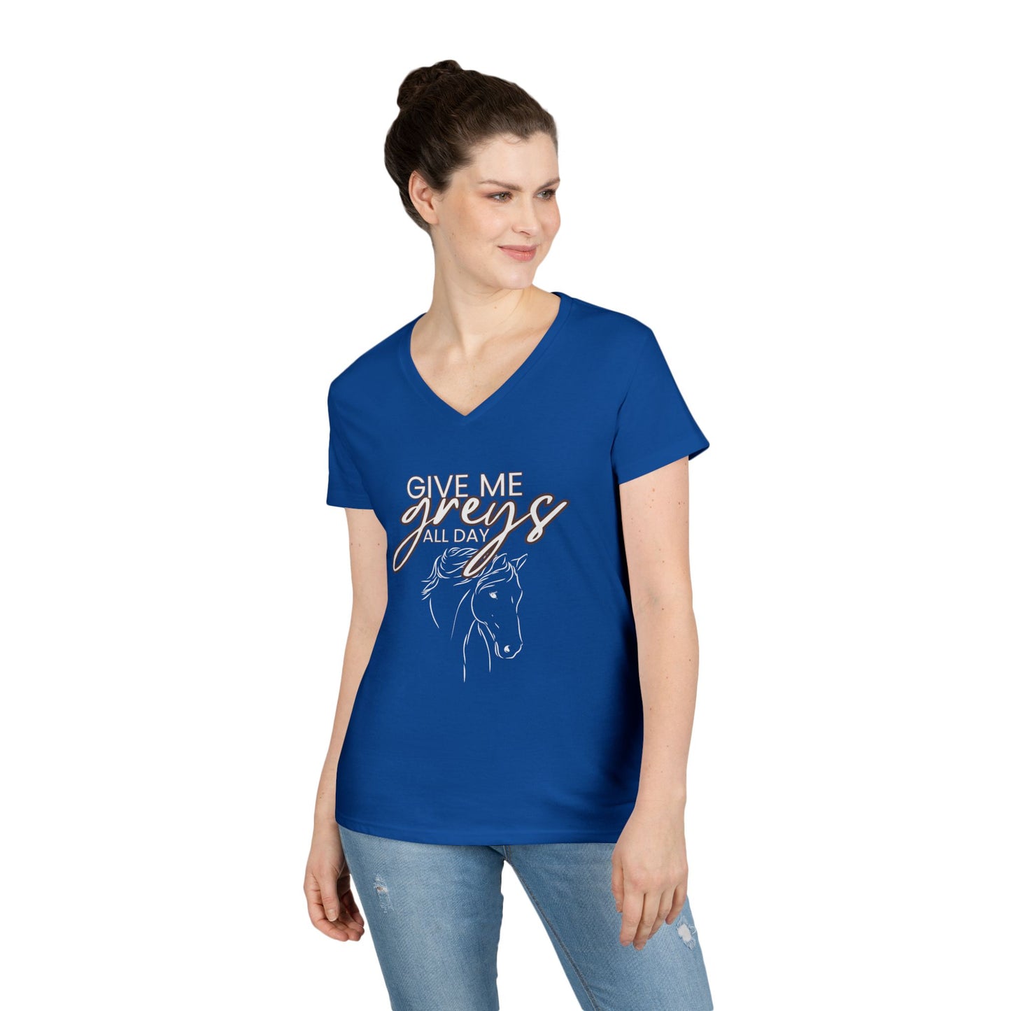 Give me greys-Ladies' V-Neck T-Shirt