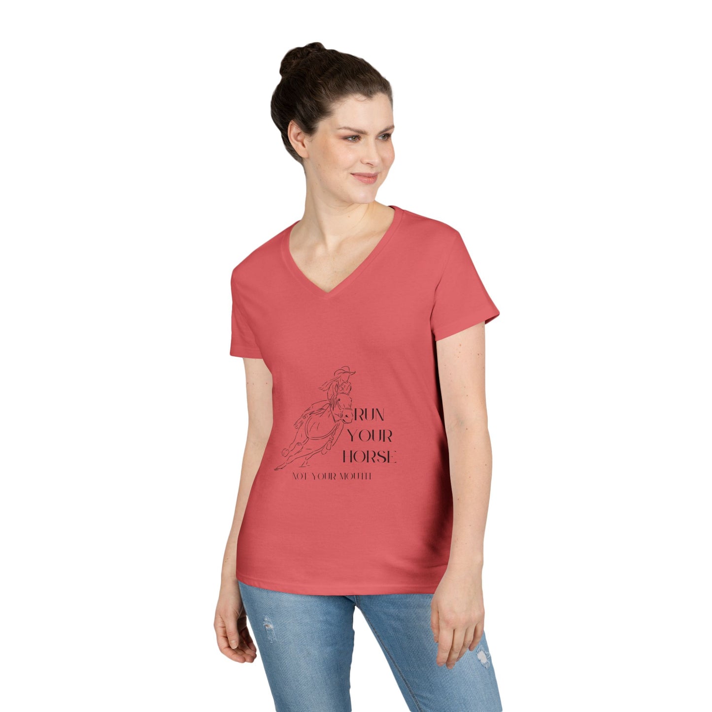 Run your horse not your mouth-Ladies' V-Neck T-Shirt