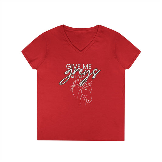 Give me greys-Ladies' V-Neck T-Shirt