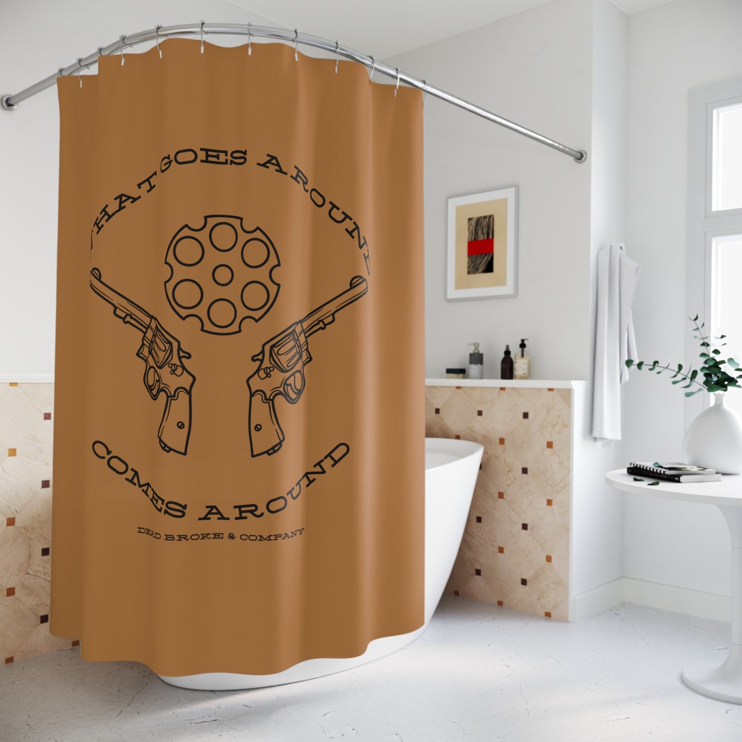 What goes around-Shower Curtain