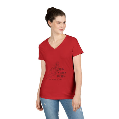 Run your horse not your mouth-Ladies' V-Neck T-Shirt