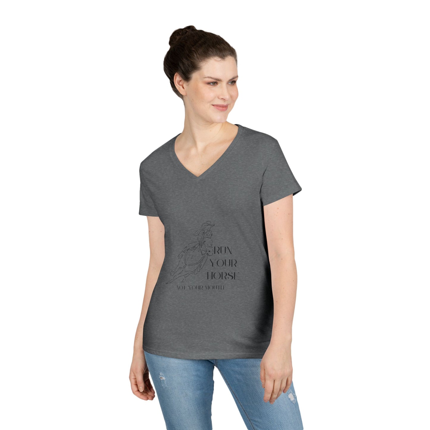 Run your horse not your mouth-Ladies' V-Neck T-Shirt