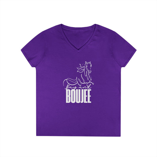 Bay and boujee-Ladies' V-Neck T-Shirt