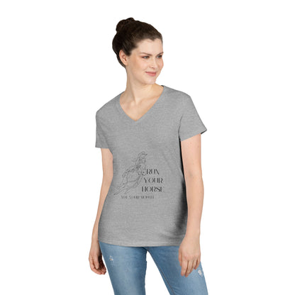 Run your horse not your mouth-Ladies' V-Neck T-Shirt