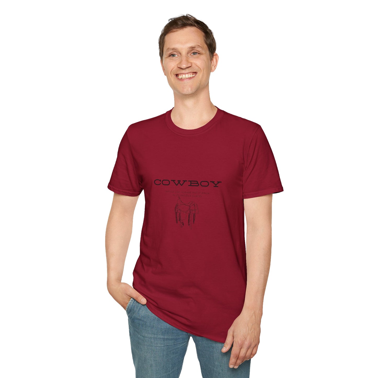 Return cowboy after use-Unisex Softstyle T-Shirt