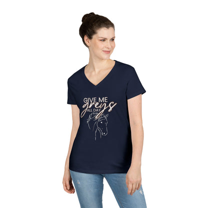 Give me greys-Ladies' V-Neck T-Shirt