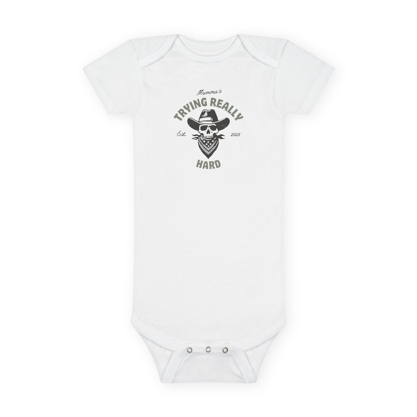 Mommas trying est 2025-Baby Short Sleeve Onesie®