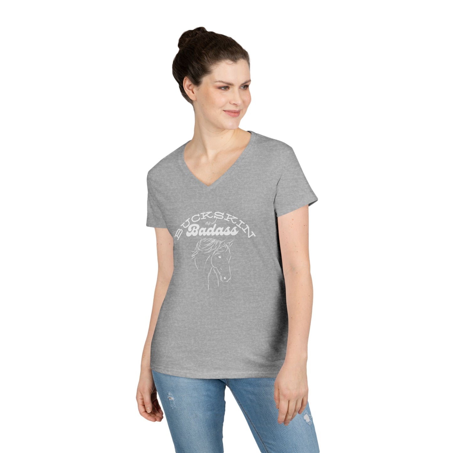 Buckskin badass-Ladies' V-Neck T-Shirt