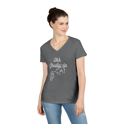 Oh grulla la-Ladies' V-Neck T-Shirt