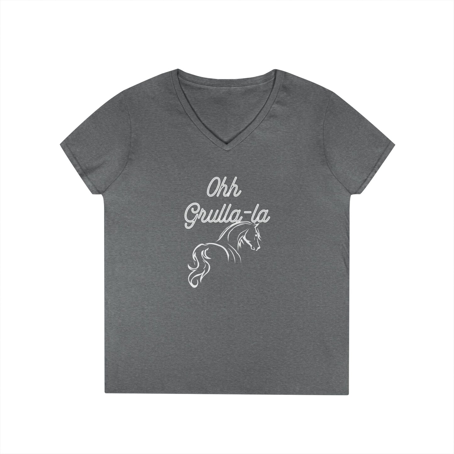 Oh grulla la-Ladies' V-Neck T-Shirt