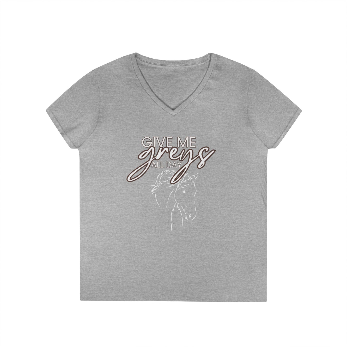 Give me greys-Ladies' V-Neck T-Shirt