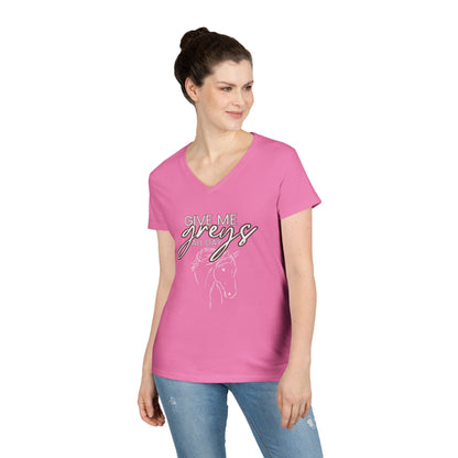 Give me greys-Ladies' V-Neck T-Shirt