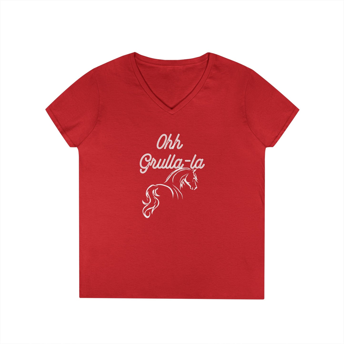 Oh grulla la-Ladies' V-Neck T-Shirt