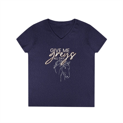 Give me greys-Ladies' V-Neck T-Shirt