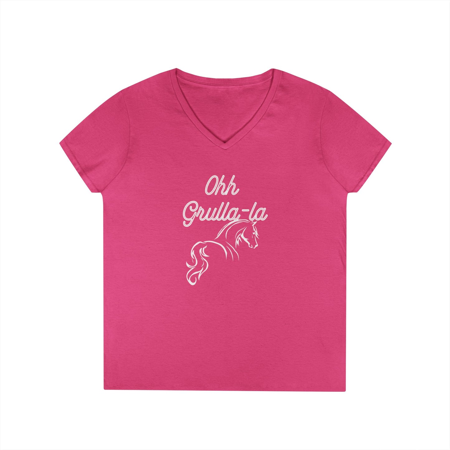 Oh grulla la-Ladies' V-Neck T-Shirt