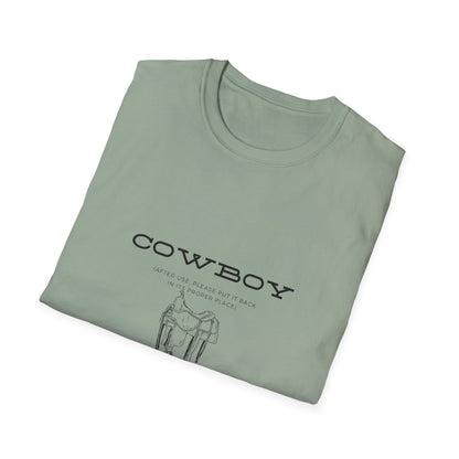 Return cowboy after use-Unisex Softstyle T-Shirt