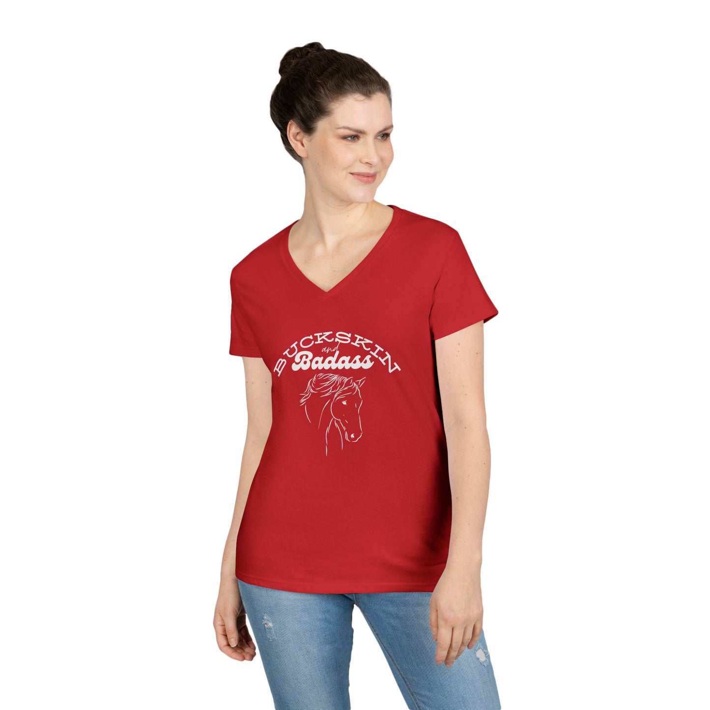 Buckskin badass-Ladies' V-Neck T-Shirt